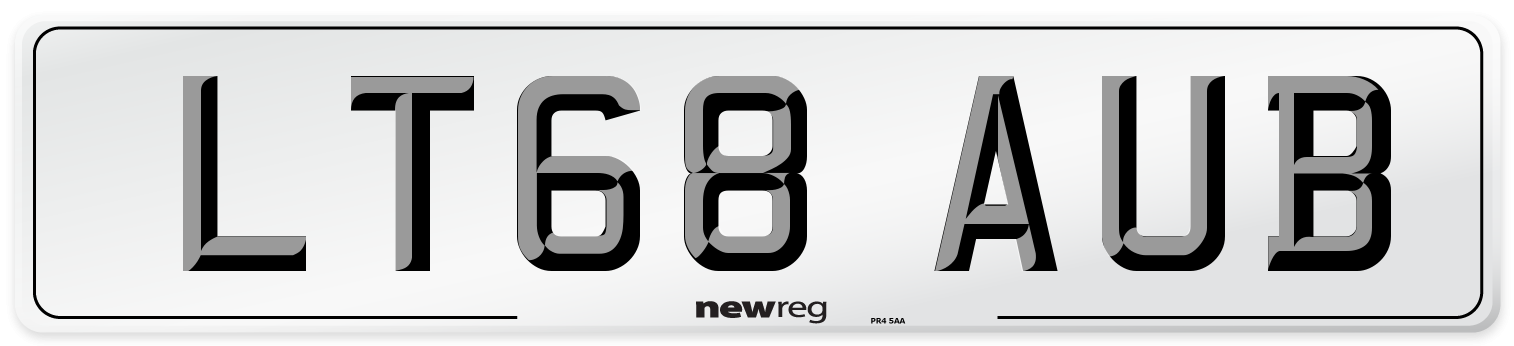 LT68 AUB Number Plate from New Reg